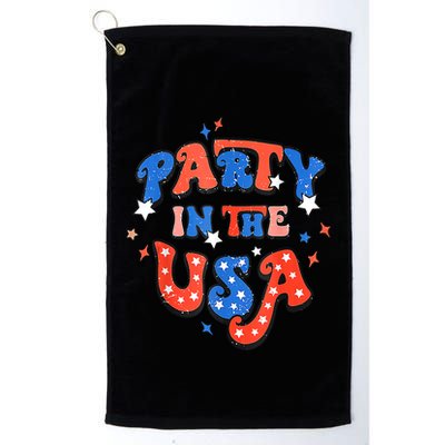 Party In The USA 4th Of July Independence Day USA Vintage Golf Towel