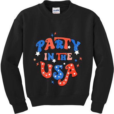Party In The USA 4th Of July Independence Day USA Vintage Kids Sweatshirt