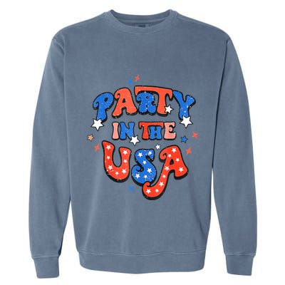 Party In The USA 4th Of July Independence Day USA Vintage Garment-Dyed Sweatshirt