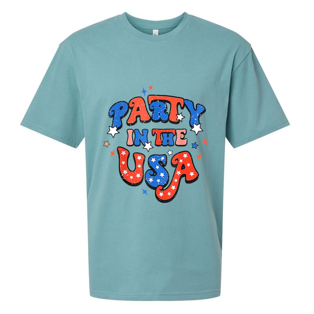 Party In The USA 4th Of July Independence Day USA Vintage Sueded Cloud Jersey T-Shirt