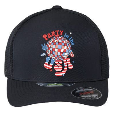 Party In The USA 4th Of July America Independence Disco Flexfit Unipanel Trucker Cap