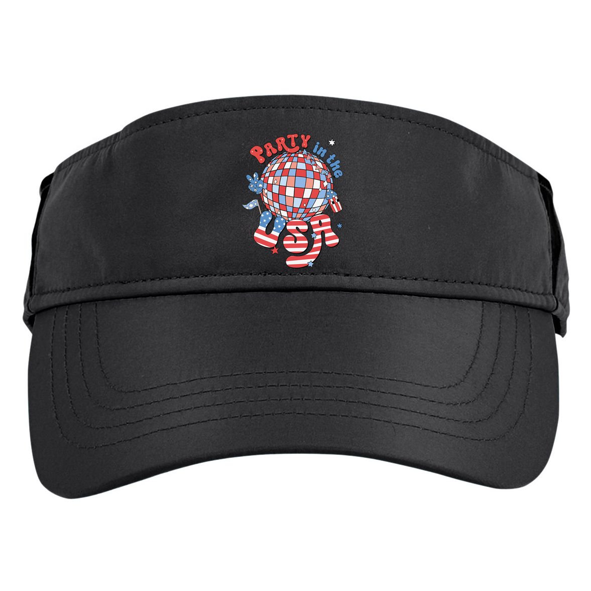 Party In The USA 4th Of July America Independence Disco Adult Drive Performance Visor