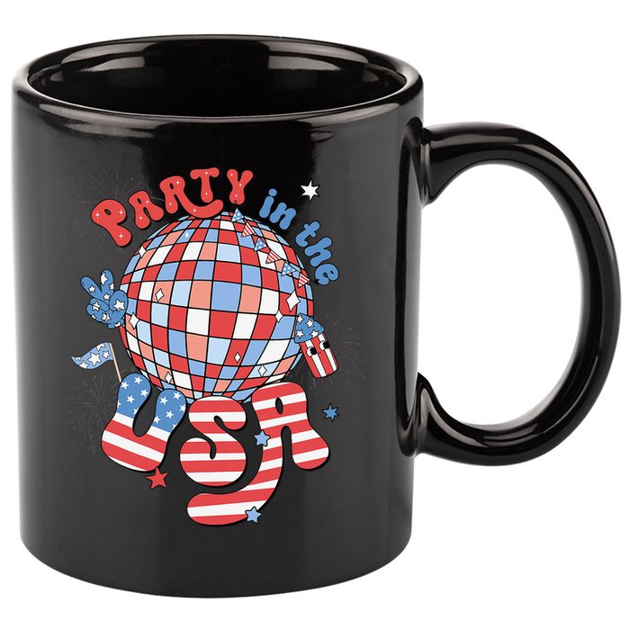 Party In The USA 4th Of July America Independence Disco 11oz C Handle Ceramic Mug