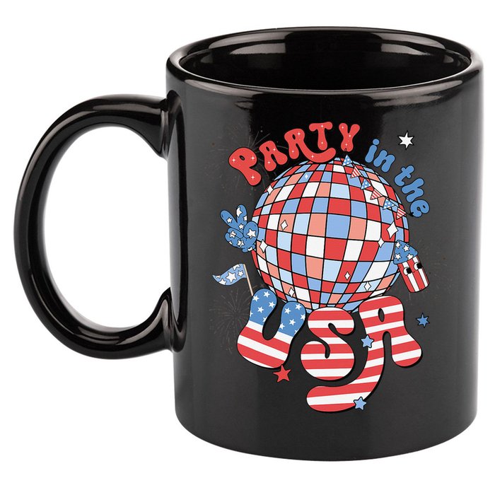 Party In The USA 4th Of July America Independence Disco 11oz C Handle Ceramic Mug