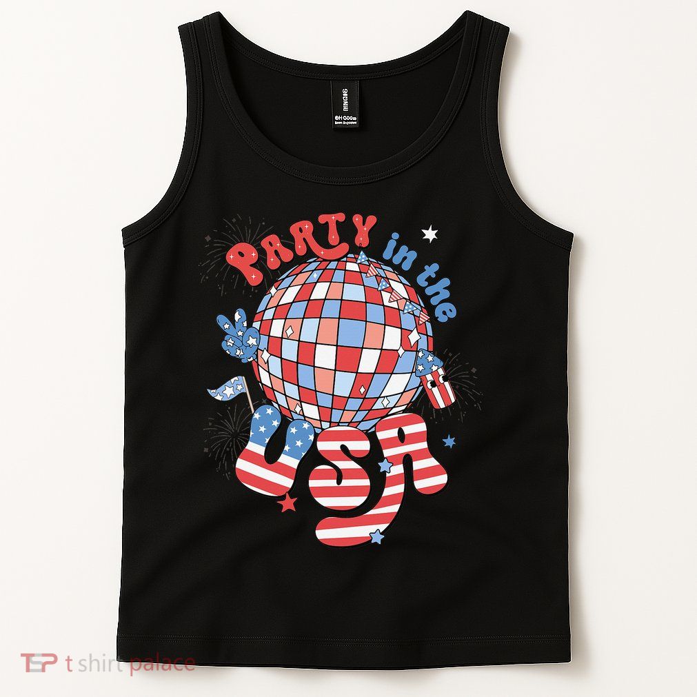 Party In The USA 4th Of July America Independence Disco Tank Top
