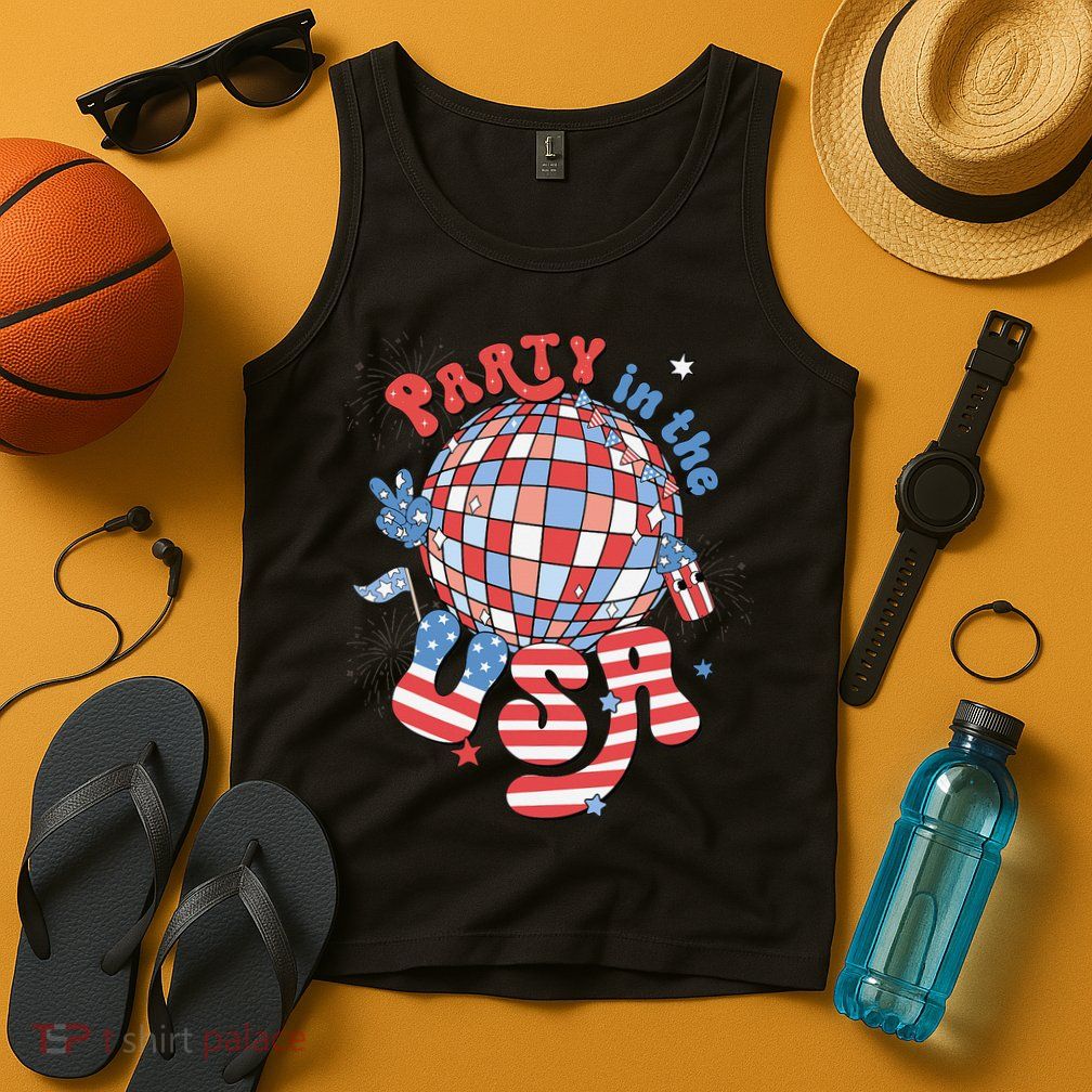 Party In The USA 4th Of July America Independence Disco Tank Top