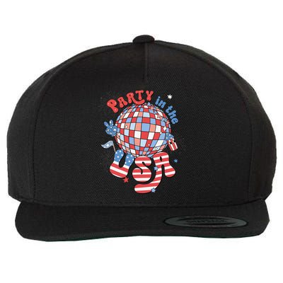 Party In The USA 4th Of July America Independence Disco Wool Snapback Cap