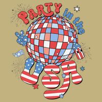 Party In The USA 4th Of July America Independence Disco Cooling Performance Crew T-Shirt