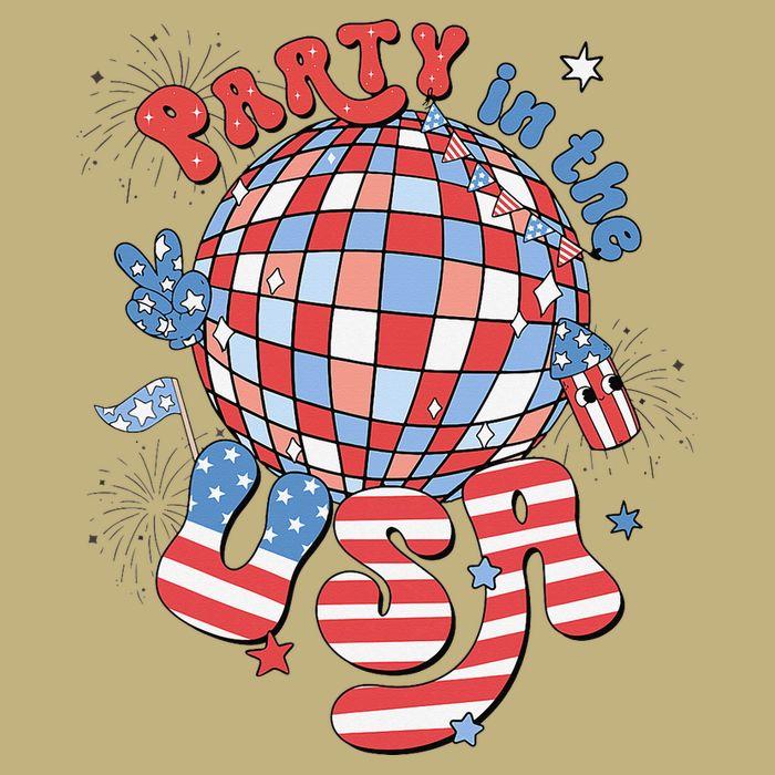Party In The USA 4th Of July America Independence Disco Cooling Performance Crew T-Shirt