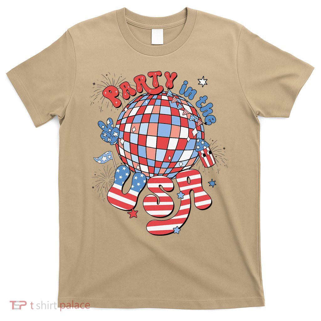 Party In The USA 4th Of July America Independence Disco T-Shirt