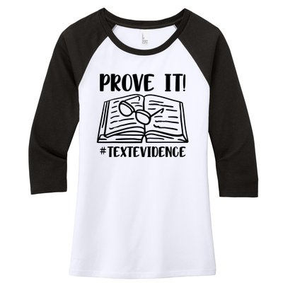 Prove It Text Evidence Women's Tri-Blend 3/4-Sleeve Raglan Shirt