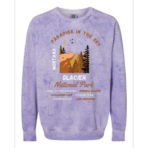 Paradise In The Sky Montana Glacier National Park Adventure Colorblast Crewneck Sweatshirt