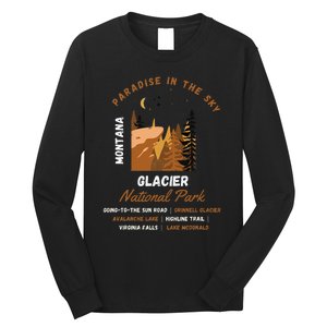 Paradise In The Sky Montana Glacier National Park Adventure Long Sleeve Shirt