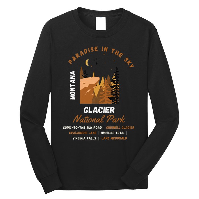 Paradise In The Sky Montana Glacier National Park Adventure Long Sleeve Shirt