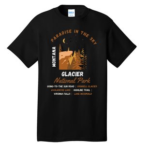 Paradise In The Sky Montana Glacier National Park Adventure Tall T-Shirt