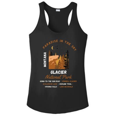 Paradise In The Sky Montana Glacier National Park Adventure Ladies PosiCharge Competitor Racerback Tank