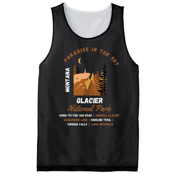 Paradise In The Sky Montana Glacier National Park Adventure Mesh Reversible Basketball Jersey Tank