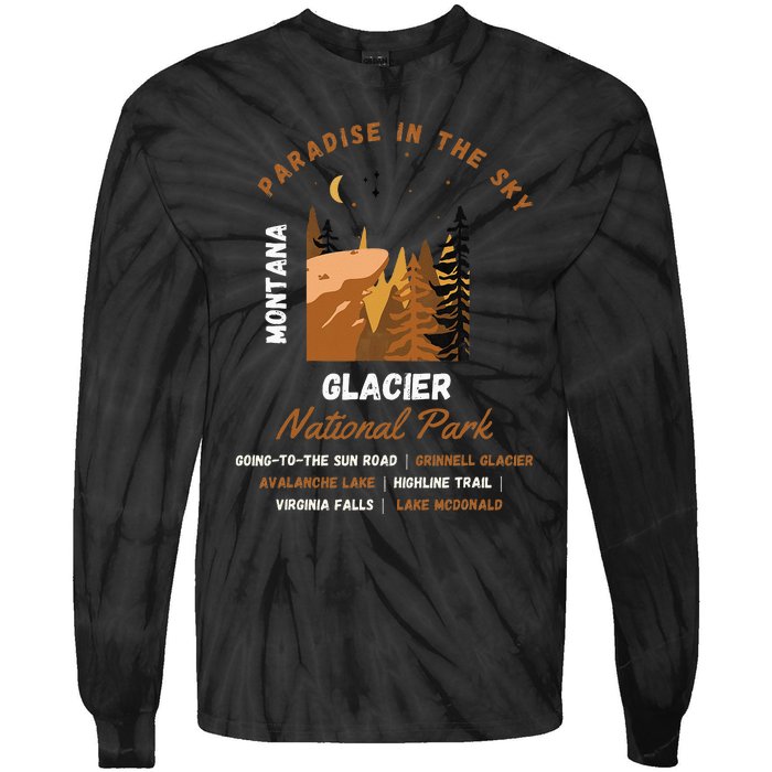 Paradise In The Sky Montana Glacier National Park Adventure Tie-Dye Long Sleeve Shirt