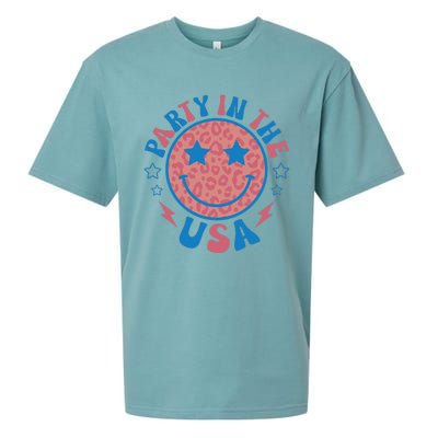 Party In The USA 4th Of July Preppy Smile Sueded Cloud Jersey T-Shirt