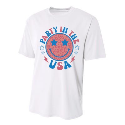 Party In The USA 4th Of July Preppy Smile Performance Sprint T-Shirt