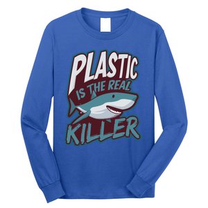 Plastic Is The Real Killer Design Shark Lover Cute Gift Long Sleeve Shirt