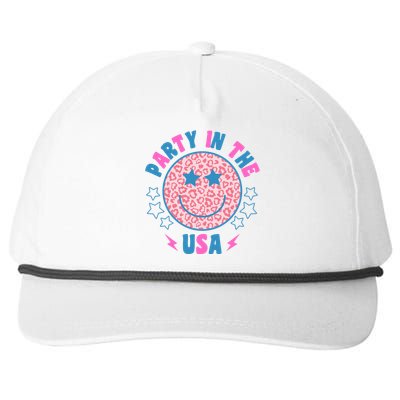 Party In The Usa Retro Star Smile Snapback Five-Panel Rope Hat