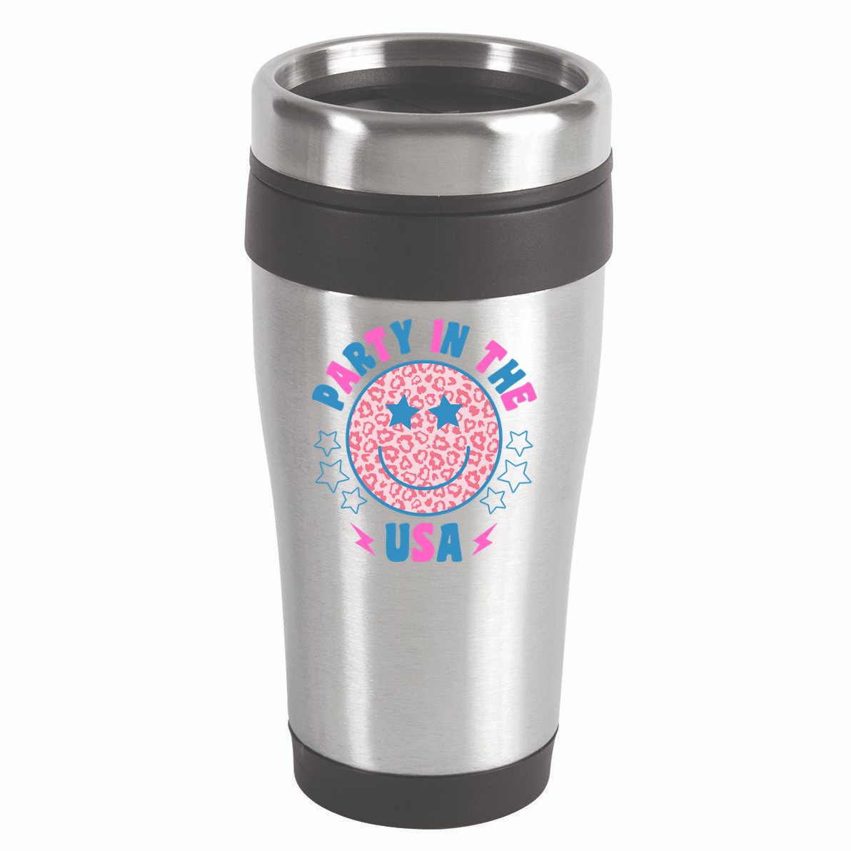 Party In The Usa Retro Star Smile 16oz Travel Tumbler