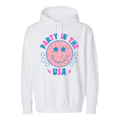 Party In The Usa Retro Star Smile Garment-Dyed Fleece Hoodie