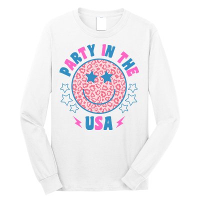 Party In The Usa Retro Star Smile Long Sleeve Shirt