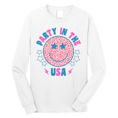 Party In The Usa Retro Star Smile Long Sleeve Shirt