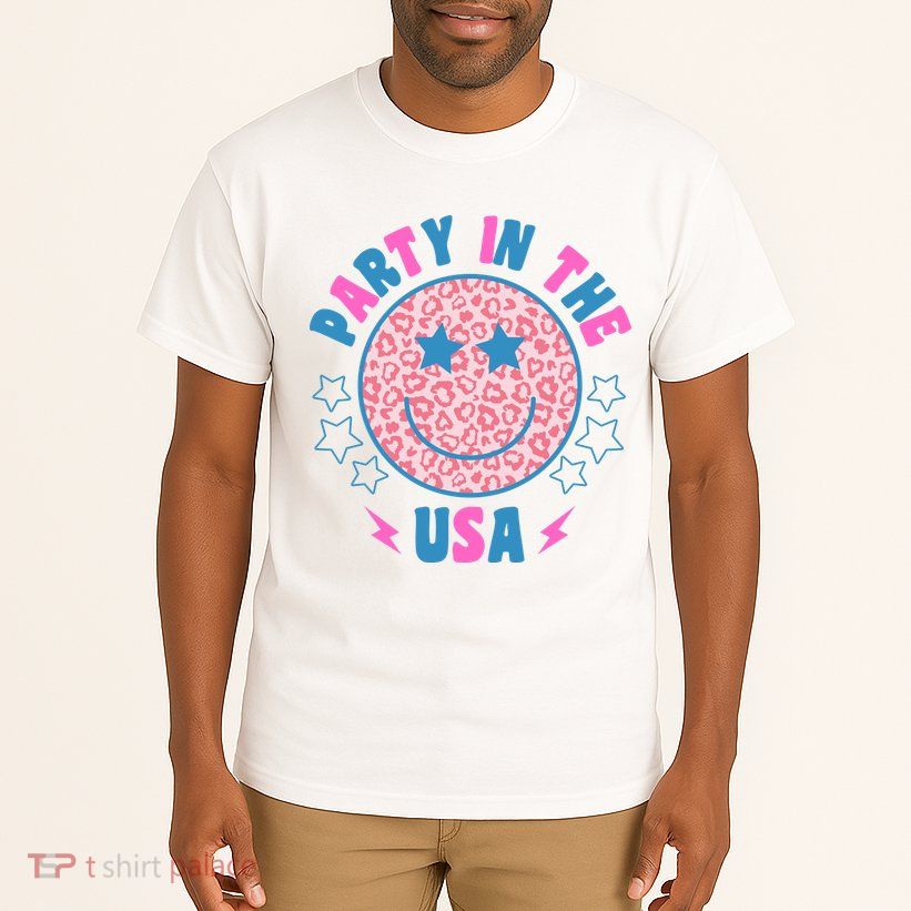 Party In The Usa Retro Star Smile Tall T-Shirt