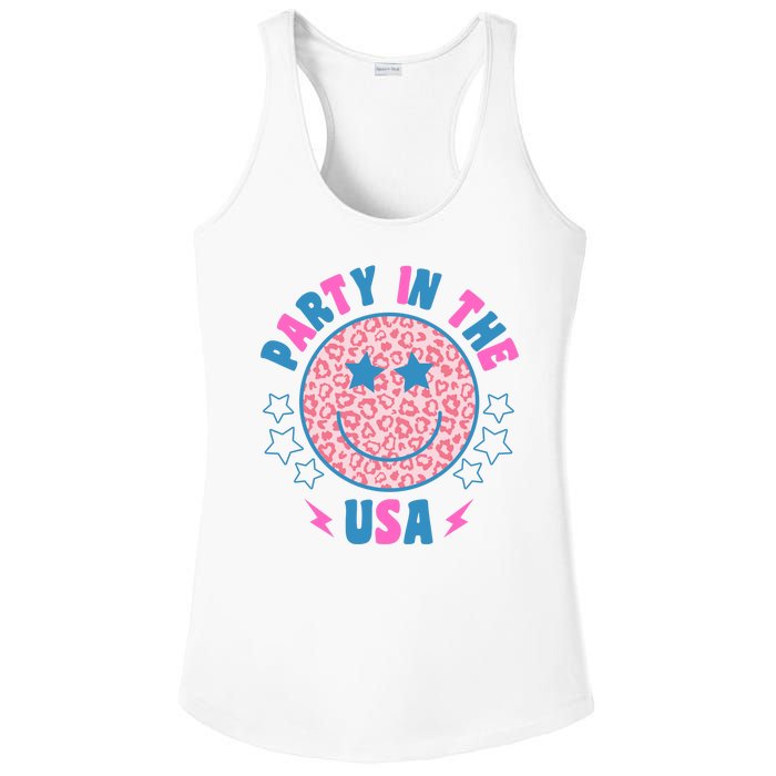 Party In The Usa Retro Star Smile Ladies PosiCharge Competitor Racerback Tank