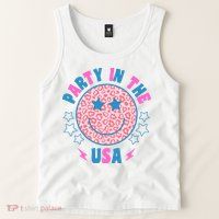 Party In The Usa Retro Star Smile Tank Top