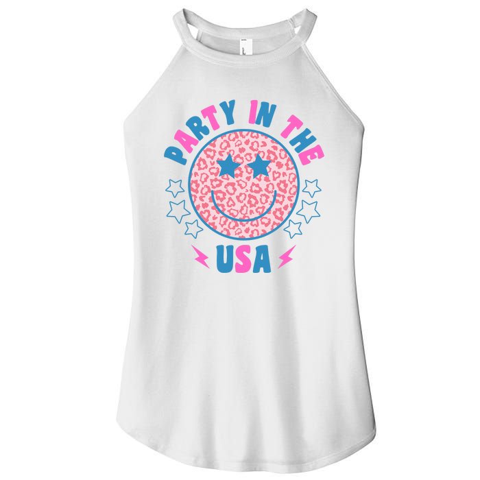 Party In The Usa Retro Star Smile Women’s Perfect Tri Rocker Tank