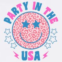 Party In The Usa Retro Star Smile Womens T-Shirt
