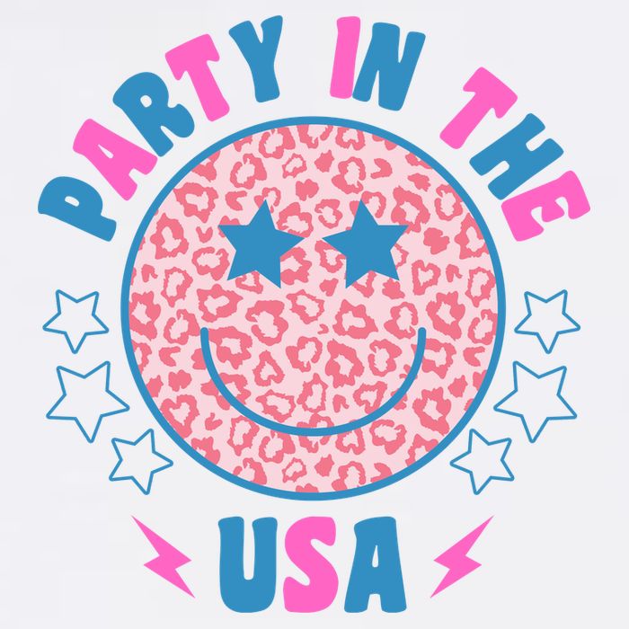 Party In The Usa Retro Star Smile Womens T-Shirt