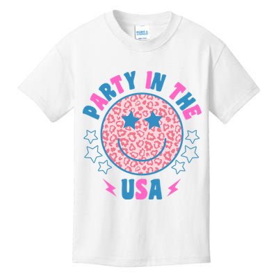 Party In The Usa Retro Star Smile Kids T-Shirt