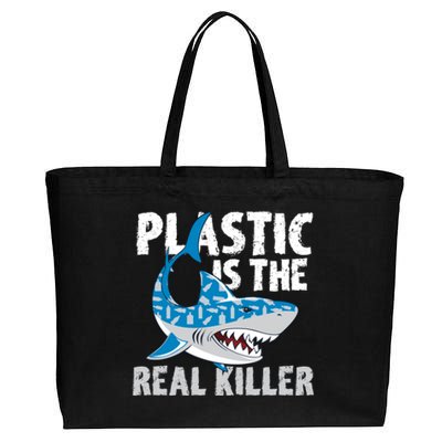 Plastic Is The Real Killer Save Shark Environt Awareness Gift Cotton Canvas Jumbo Tote