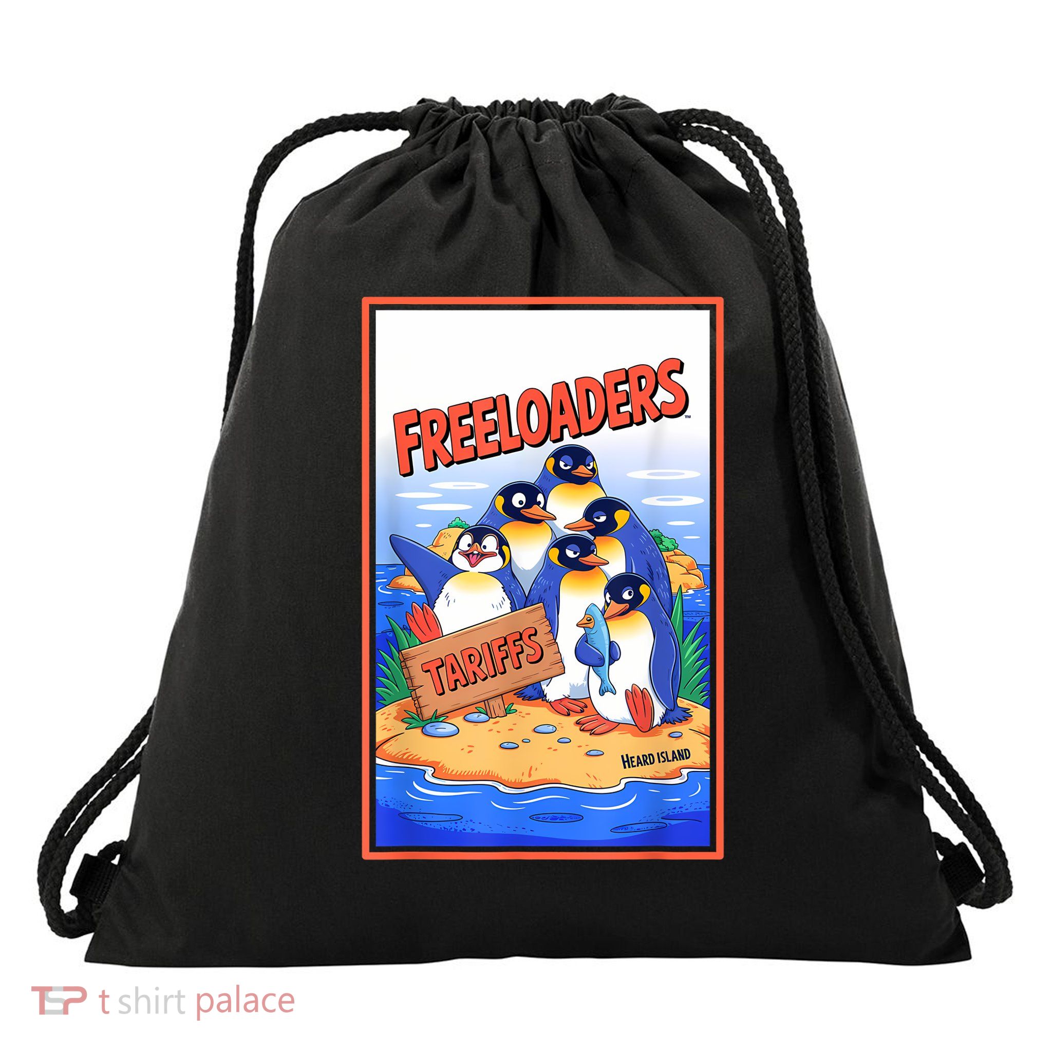  Political Injustice Tariffs Heard Island Penguins Drawstring Bag