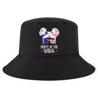 Party In The Usa Hair Bun 4th Of July Cool Comfort Performance Bucket Hat