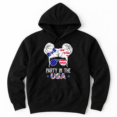 Party In The Usa Hair Bun 4th Of July Hoodie