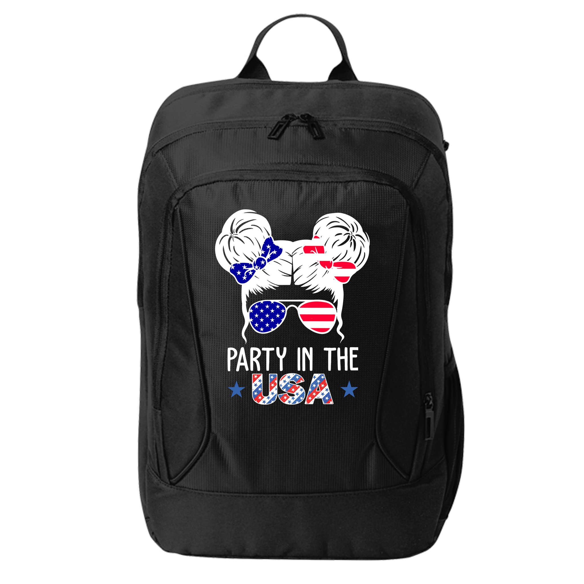 Party In The Usa Hair Bun 4th Of July City Backpack