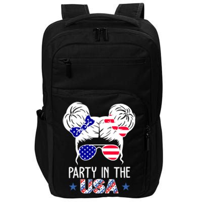 Party In The Usa Hair Bun 4th Of July Impact Tech Backpack