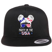 Party In The Usa Hair Bun 4th Of July Flatbill Hat