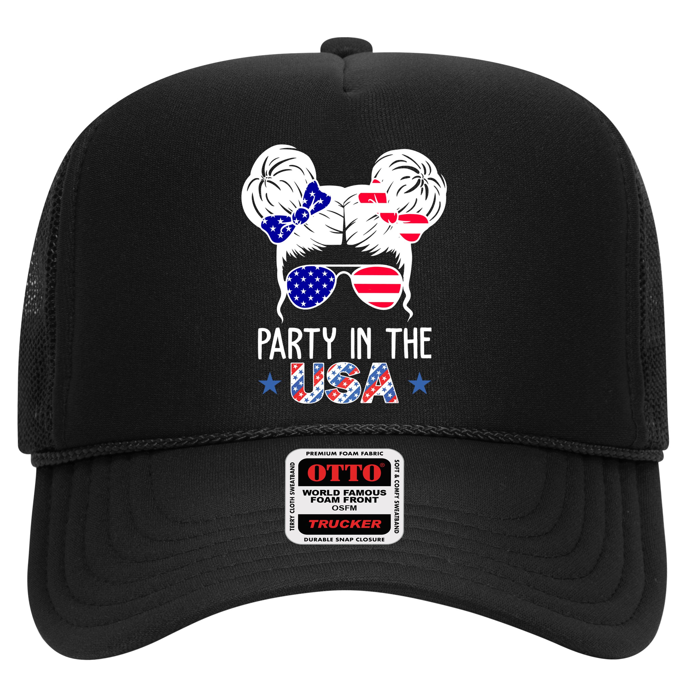 Party In The Usa Hair Bun 4th Of July Hat