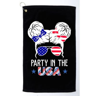 Party In The Usa Hair Bun 4th Of July Golf Towel