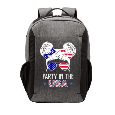 Party In The Usa Hair Bun 4th Of July Vector Backpack