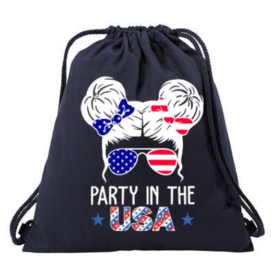 Party In The Usa Hair Bun 4th Of July Drawstring Bag