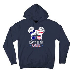 Party In The Usa Hair Bun 4th Of July Tall Hoodie