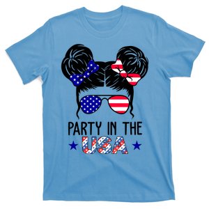 Party In The Usa Hair Bun 4th Of July T-Shirt